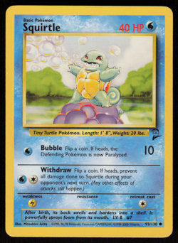 Squirtle 93/130 Common Base Set 2 Pokemon LP - Image 1