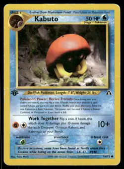 2001 Pokemon Kabuto Common Neo Discovery 56/75 1st Edition DMG - Image 1
