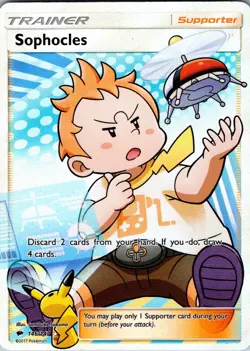 2017 SM - Burning Shadows Sophocles (Full Art) Ultra Rare #146/147 NM - Image 1