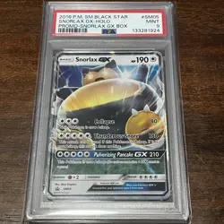 2016 Pokemon Sun & Moon SNORLAX GX Black Star Promo #SM05 PSA 9 MINT - Image 1