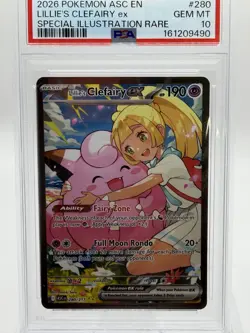 2026 Pokemon ASC EN Lillie’s Clefairy ex Special Illustration Rare #280 PSA 10 - Image 1
