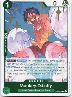 Monkey.D.Luffy (034) OP16-034 Rare The Time of Battle One Piece Foil Near Mint - Image 1