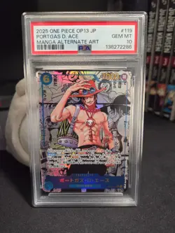 2025 One Piece Carrying On His Will Portgas.D.Ace Manga Art SSP #OP13-119 PSA 10 - Image 1