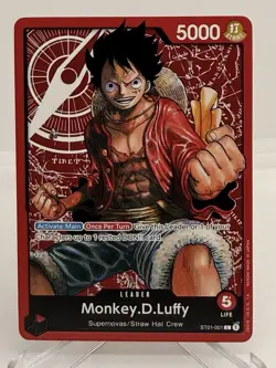 Monkey.D.Luffy ST01-001 One Piece TCG Starter Deck Straw Hat Crew Non Foil LP - Image 1