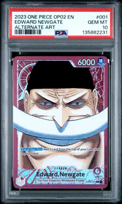 2023 ONE PIECE OP02-PARAMOUNT WAR ALTERNATE ART #001 EDWARD NEWGATE PSA 10 - Image 1