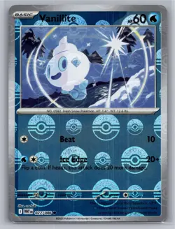 Vanillite (Poke Ball Pattern) 027/086 Common White Flare Pokemon Holo Near Mint - Image 1