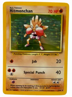 Hitmonchan - 7/102 Base Set 1999 - WOTC Holo - Pokemon TCG - Image 1