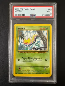 Pokemon TCG: PSA 9 Weedle 69/102 1st Edition - 1999 Pokemon Game Base Set - Image 1