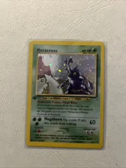 Pokemon TCG Heracross 6/111 1st Edition Neo Genesis Holo Rare LP - Image 2