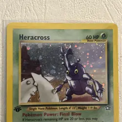 Pokemon TCG Heracross 6/111 1st Edition Neo Genesis Holo Rare LP - Image 3