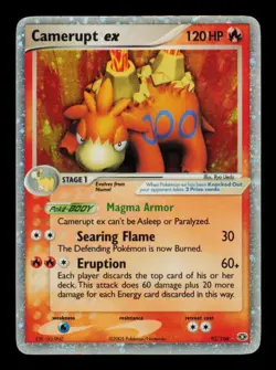Pokemon Card Camerupt ex 92/106 ex Emerald Holo Foil Rare Vintage MP 2005 - Image 1