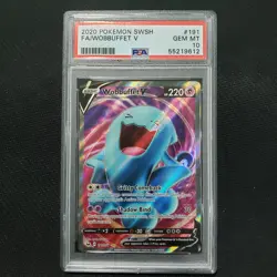 2020 Pokemon: WOBBUFFET V 191/202 - [Sword & Shield Base Set] Gem Mint PSA 10 💎 - Image 1