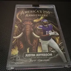 Wild Card America's 250th Anniversary Justin Jefferson Vikings Football Card 1/1 - Image 1