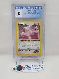 Koga's Ditto Pokemon CGC 8 GYM Challenge 10/132 Holo Foil *CCGHouse* - Image 1