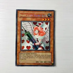 Yugioh Injection Fairy Lily LOD-100 Secret Rare 1st Edition Heavy Played - Image 1