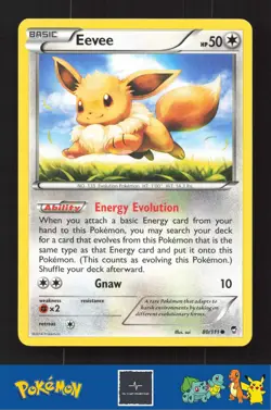 2014 Pokemon XY Furious Fists 80/111 Eevee - Image 1