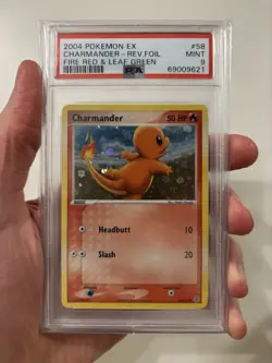2004 POKEMON EX FIRE RED & LEAF GREEN #58 CHARMANDER-REVERSE FOIL PSA 9 - Image 1