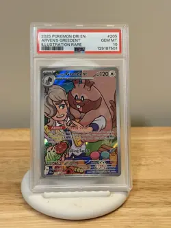 2025 POKEMON EN-DESTINED RIVALS #205 ARVEN'S GREEDENT ILLUSTRATION RARE PSA 10 - Image 1