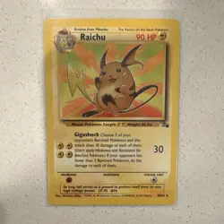 Raichu Pokemon Fossil Rare 29/62 Regular 90 HP Unlimited English Arita - Image 1