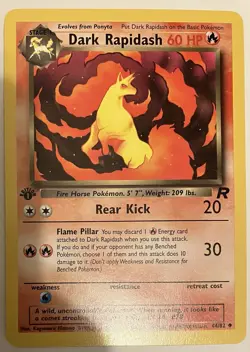 Pokemon TCG Card Dark Rapidash 44/82 1st Edition Uncommon Team Rocket 2000 NM - Image 1