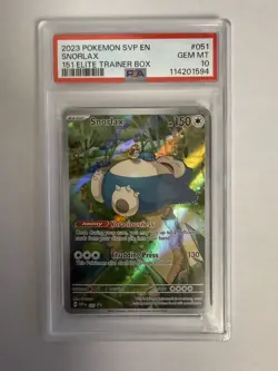 ✅ PSA 10 • Snorlax Illustration Rare #051 Pokemon 151 Black Star Promo ETB 2023 - Image 1