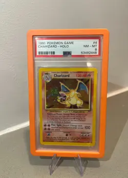 Pokemon 1999 Charizard 4/102 Holo Rare Base Set PSA 8 - Image 1