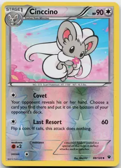 Cinccino 88/124 Reverse Holo Pokemon Fates Collide - NM - Image 1