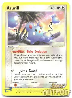 Azurill 31/100 Uncommon Sandstorm Pokemon NM - Image 1