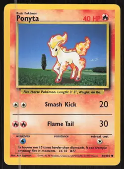 Pokemon TCG Base Set #060/102 Ponyta LP - Image 1