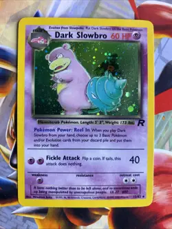 Dark Slowbro ⭐ 12/82 🌀 Halo Swirl 🌀Holo Rare Team Rocket 2000 Pokemon NM/LP - Image 1
