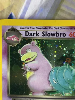 Dark Slowbro ⭐ 12/82 🌀 Halo Swirl 🌀Holo Rare Team Rocket 2000 Pokemon NM/LP - Image 2