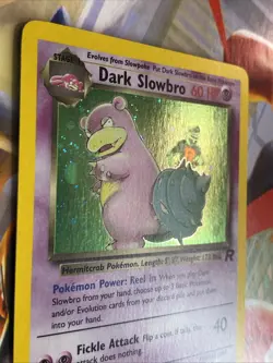 Dark Slowbro ⭐ 12/82 🌀 Halo Swirl 🌀Holo Rare Team Rocket 2000 Pokemon NM/LP - Image 3