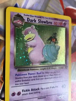 Dark Slowbro ⭐ 12/82 🌀 Halo Swirl 🌀Holo Rare Team Rocket 2000 Pokemon NM/LP - Image 4