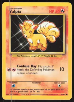 Pokemon TCG Base Set #068/102 Vulpix LP - Image 1