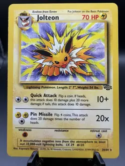 Jolteon 20/64 Jungle Unlimited Rare RegularPokemon TCG English 1999 - Image 1