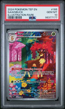 Sawsbuck 166/162 Illustration Rare Pokemon PSA 10 Illustration Rare 2024 - Image 1