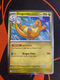 Dragonite 149/165 Cosmos Holo 151 Sam's Club Exclusive Promo Pokemon - SWIRL - Image 1