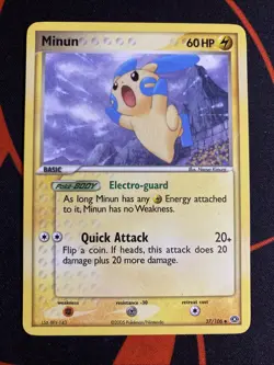Minun 37/106 Uncommon Emerald Pokemon Lightly Played - Image 1