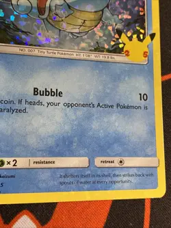 Squirtle 17/25 Holo HEAVY HOLOBLEED McDonald's Promo Pokemon 25th Anniversary - Image 2