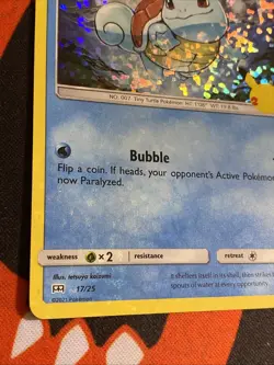 Squirtle 17/25 Holo HEAVY HOLOBLEED McDonald's Promo Pokemon 25th Anniversary - Image 3