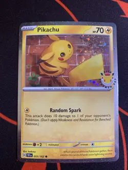 Pikachu 051/162 2026 Pokemon Day Stamped Promo Double Swirl Holo Bleed Swirl 💫 - Image 1