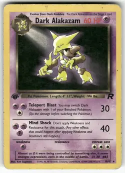 Dark Alakazam 18/82 Rare Team Rocket Pokemon 1st Edition Heavily Played - Image 1