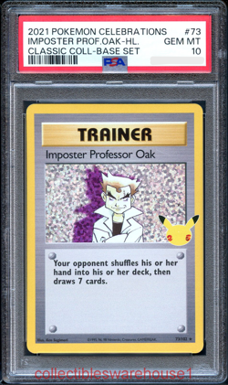 Pokemon Celebrations Imposter Professor Oak 73 PSA 10 - Image 1