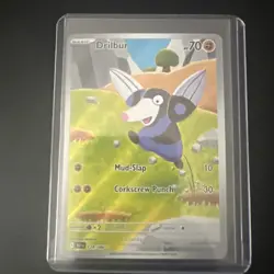 Pokemon Card TCG Drilbur Black Bolt IR Full Art Holo 124/086 + Random Holo - Image 2