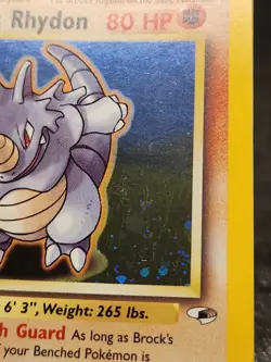 Pokemon Vintage Holo Brock's Rhydon 2/132 Gym Heroes Wotc 2000 - Image 2
