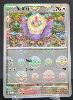 Pokemon Rufflet #077/086 English Black Bolt Poke Ball Pattern - Image 1