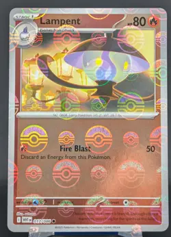 Pokemon Lampent #017/086 English White Flare Poke Ball Pattern - Image 1