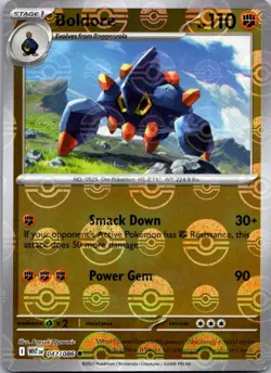 Boldore (Poke Ball Pattern) 047/086 Common White Flare Pokemon Holo Near Mint - Image 1