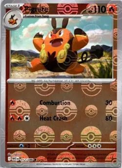 Pignite (Poke Ball Pattern) 012/086 Common White Flare Pokemon Holo Near Mint - Image 1