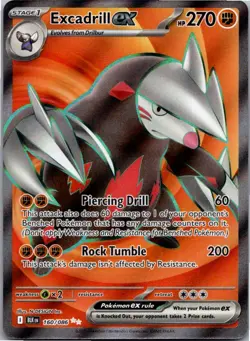 Excadrill ex 160/086 Holo Ultra Rare Black Bolt Pokemon Near Mint - Image 1